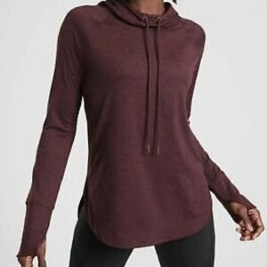 Athleta Hiking Outdoors UPF 50+ Uptempo Hoodie Sweatshirt Antique Burgundy M